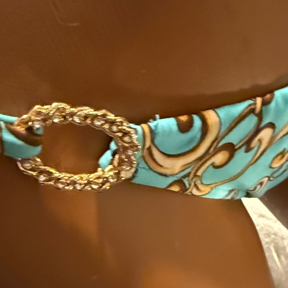Beach Bunny Turquoise Chain-Print String Bikini - Picture 8 of 10